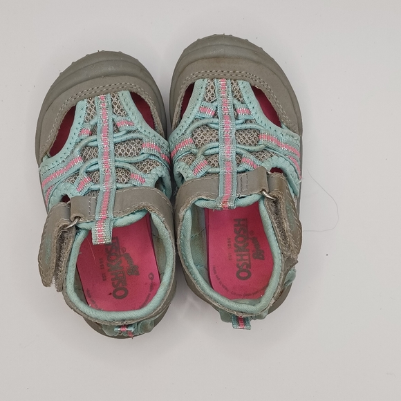 Oshkosh Jax 3 Girls Blue & Pink Hook And Loop Water/Hiking Sandals Toddler Sz 5 - Picture 7 of 10